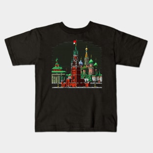 Moscow Kremlin Pixel Art Kids T-Shirt